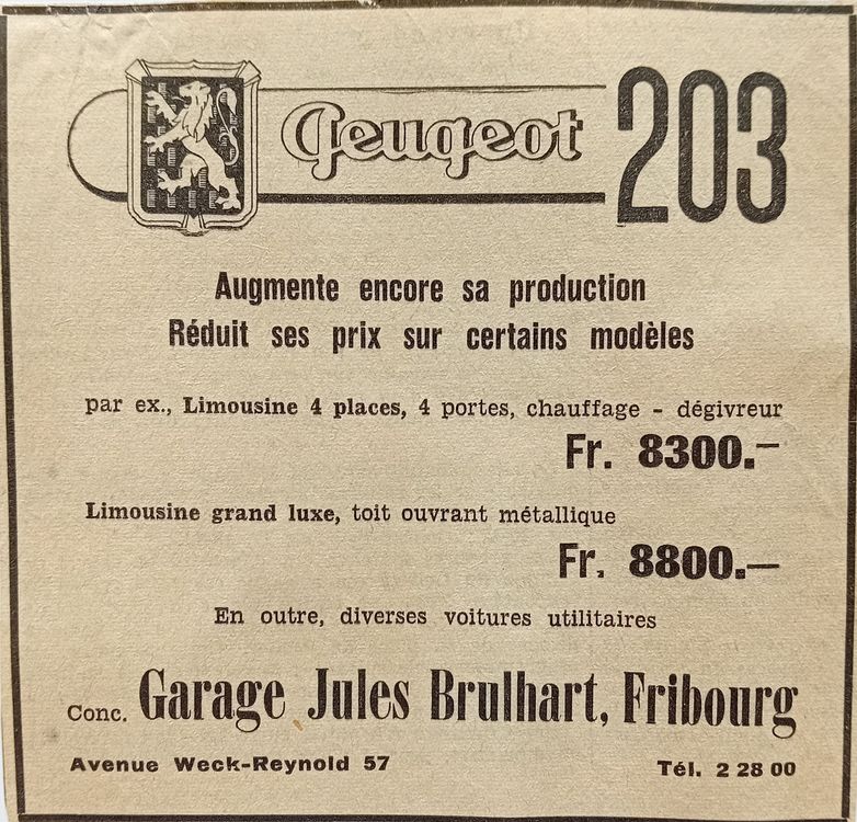 JEU CARTES BRIDGE A JOUER PUBLICITAIRE PEUGEOT 203 VOITURE