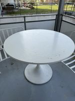 Gartentisch, weiss, rund, Ø 100cm - ideal für Terrasse