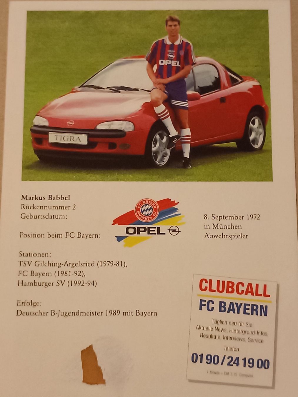 Autographes: Markus Babbel - Handsignierte Bayern München Karte – D'occasion à Menziken par Artographs 1