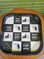 Vintage Tablett Buchanan's Black & White Scotch Whisky Werbe