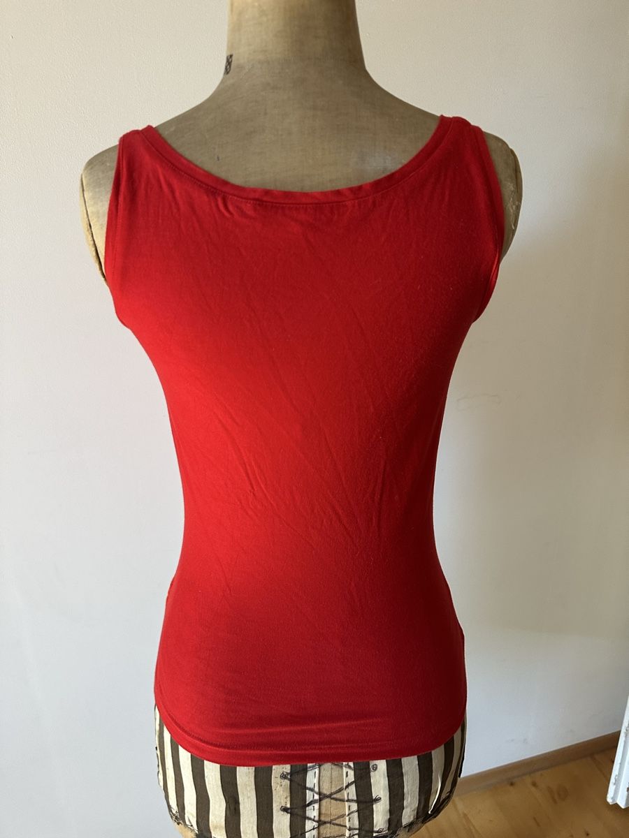 Top: Top rot orange Patchwork Grösse S guter Zustand – Usato da Bern venduto da Noeci 1