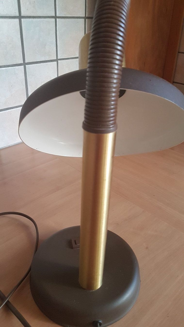 Lampade: Lampe de bureau vintage dorée et marron – Usato da Villiers venduto da san_jn5w 6