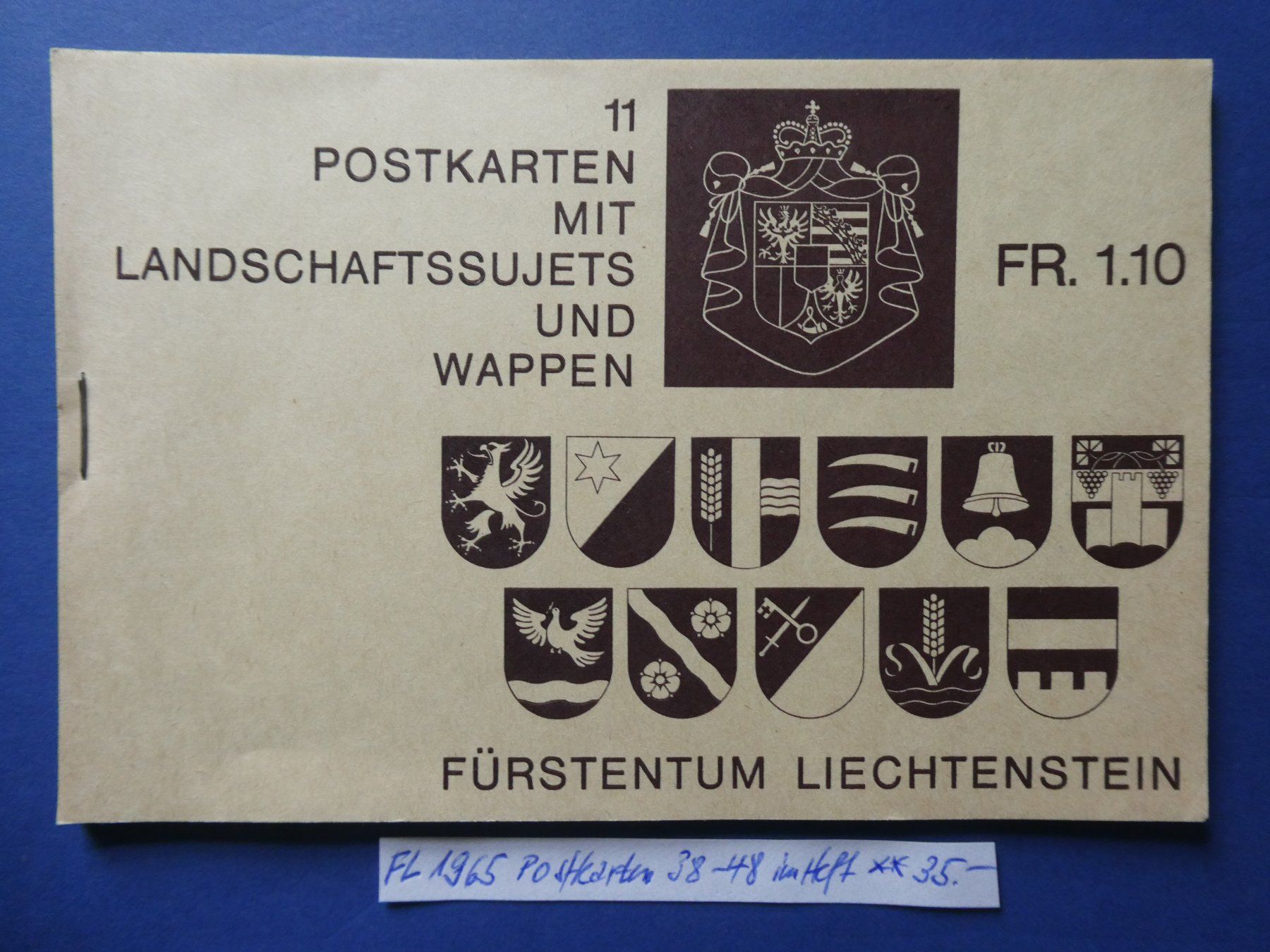 Tutti i francobolli: FL 1965 Postkarten Nr. 38-48 im Heft postfrisch ** – Usato da Lausen venduto da Herbamare01