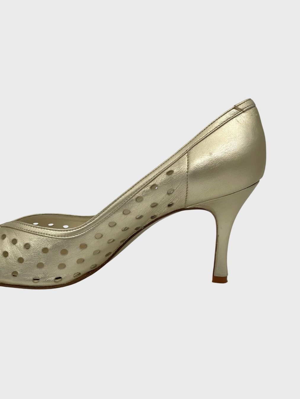 Stuart Weitzman Damenschuhe: Stuart Weitzman Peep Toe Pump EU 41.5 Metallic – Gebraucht aus Zürich von shoe_shop 4