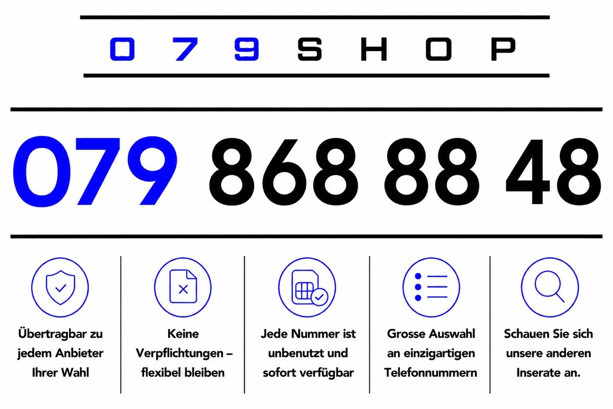 Swisscom PrePaid-Karten: Swisscom Prepaid Premium Nummer – Neu und originalverpackt aus Rotkreuz von 079shop