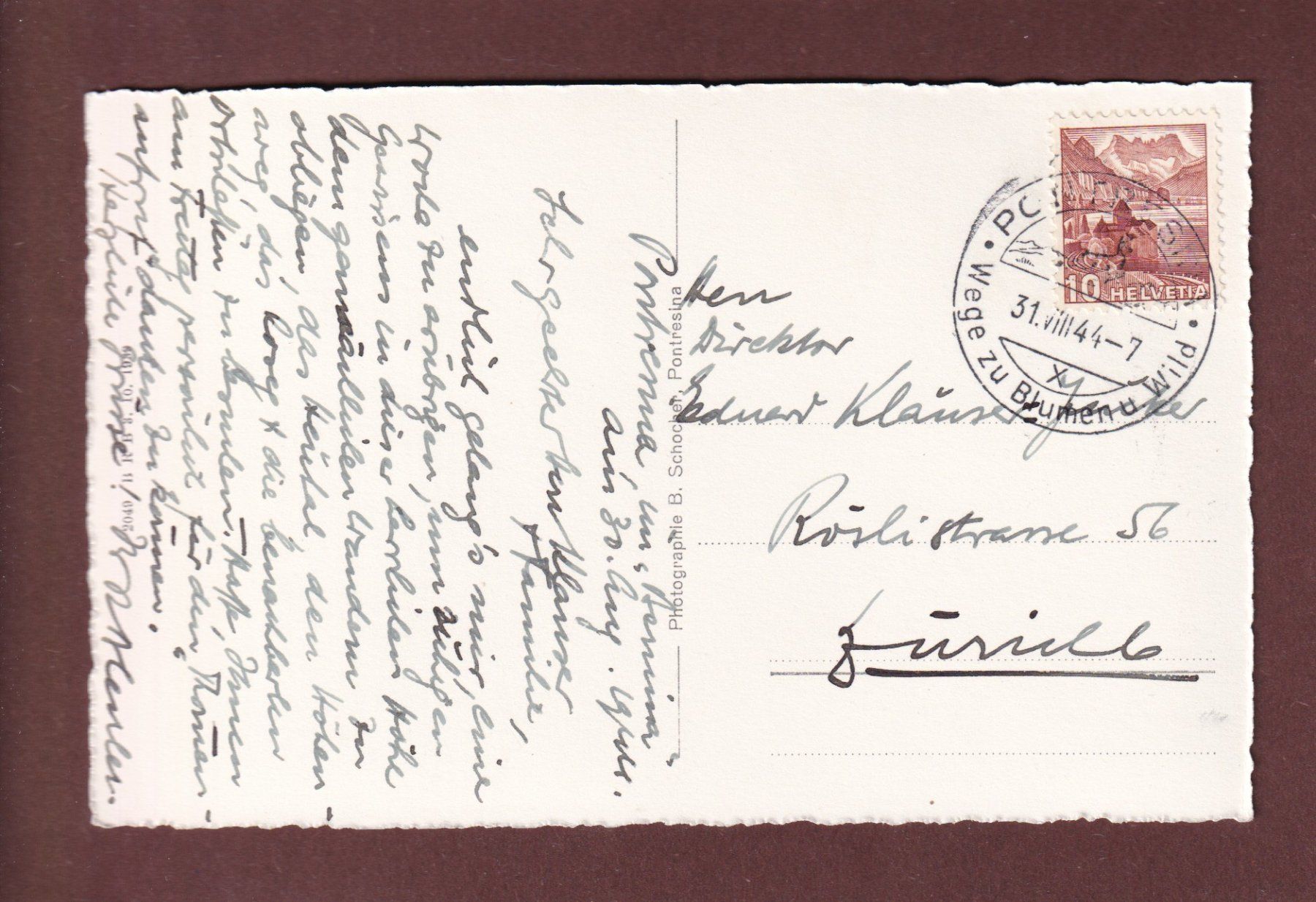 Ansichtskarten: Am STATZERSEE - 1944 – Gebraucht aus Pully von nicecards-shop 1