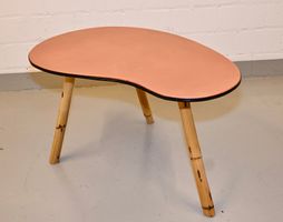Vintage NIERENTISCH m Bambus Tischbeinen TERRAKOTA