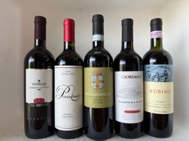 Italienische Rotweine - 5 Flaschen - Perfekt für heisse Tage