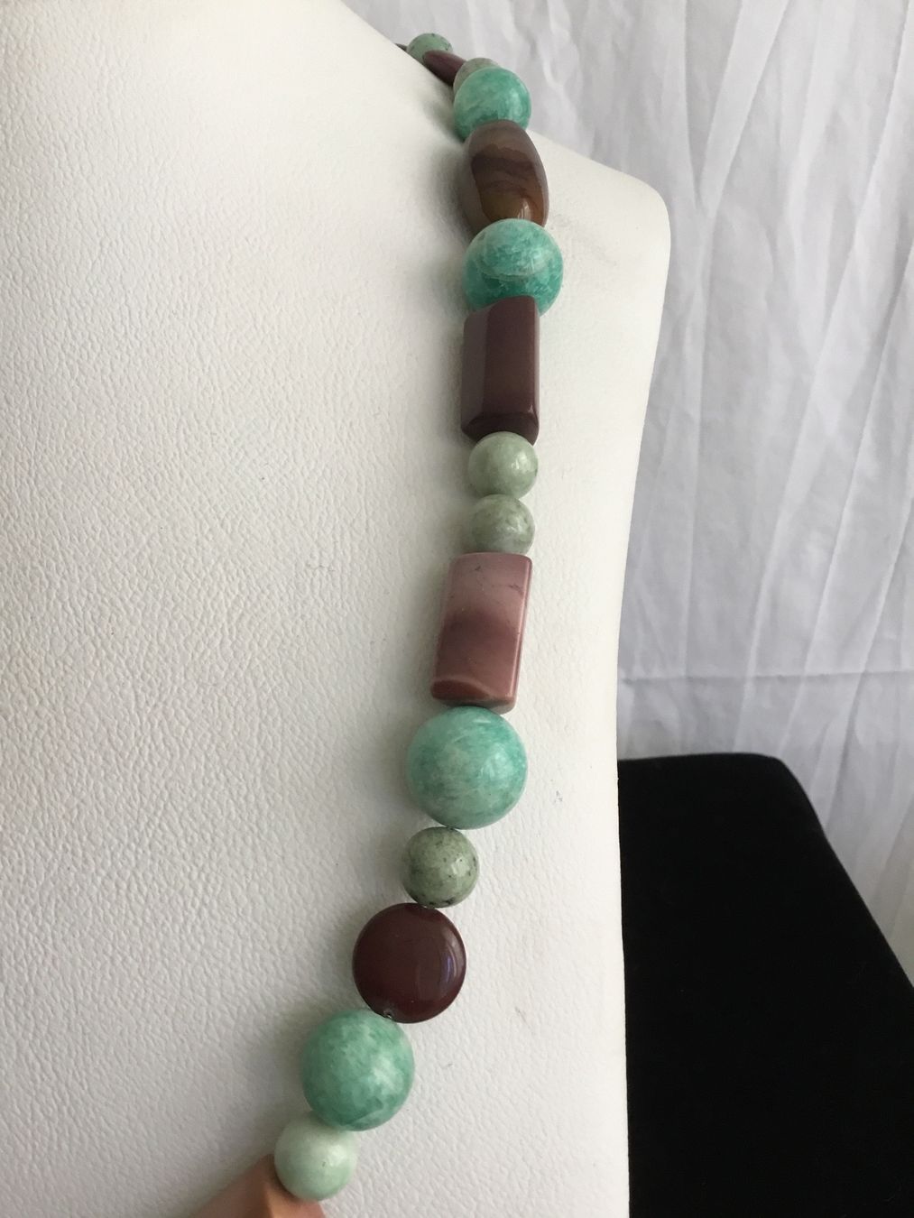 Minerali & Pietre curative: Kette Amazonit-Serpentin-Mookait Heilstein – Nuovo e nell'imballaggio originale da Doppleschwand venduto da lapis106 1