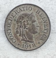 CH 10 centimes 1918, dés CHF 1.-