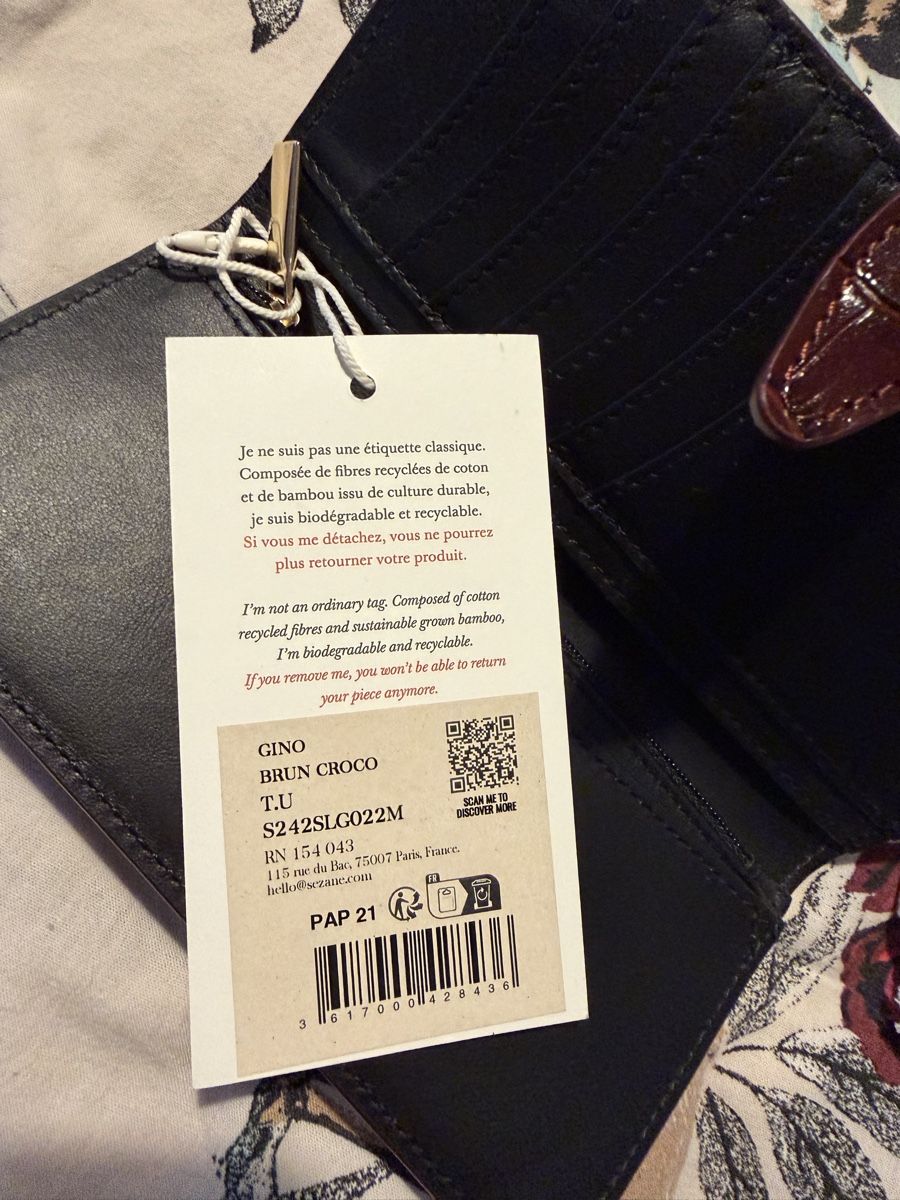 Sezane Portamonete: Sézane Gino Wallet Brun Croco Leather / New – Nuovo e nell'imballaggio originale da Basel venduto da Dencag 4