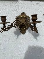 massiver Wandkerzenhalter Messing Midcentury