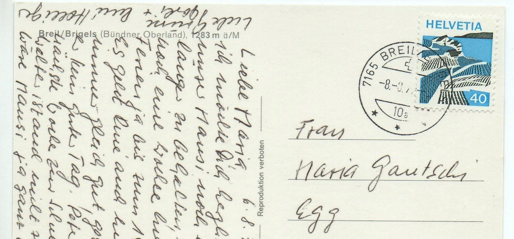 Cartes postales: BREIL BRIGELS Bündner Oberland – D'occasion à Jona par philajona 1