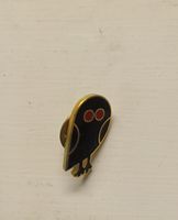 Eulen-Pin / Anstecknadel - Schwarze Eule mit Goldrand