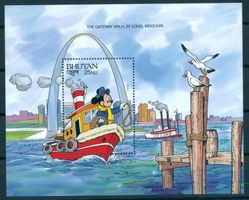 BHUTAN, BLOCK, MICKEY IN GATEWAY ARCH MISSOURI POSTFRISCH **