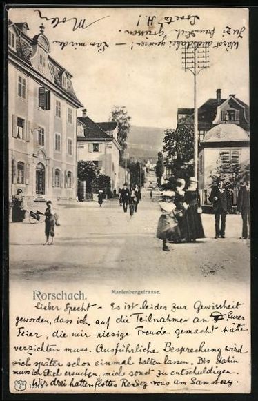 Ansichtskarten: Rorschach, Passanten in der Marienbergst – Gebraucht aus Berlin von bartko-reher