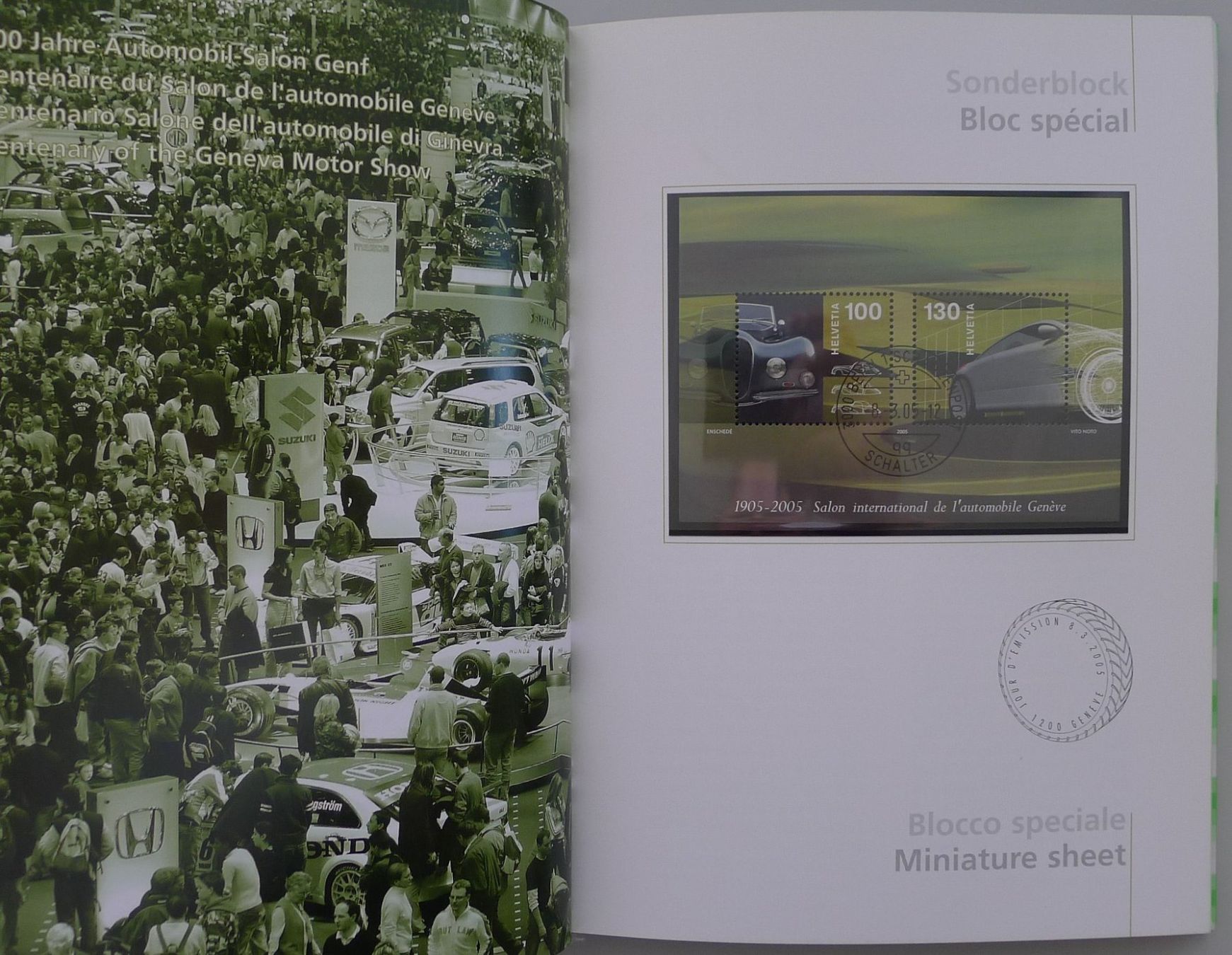 Alle Briefmarken: 2005: Jahresbuch mit Ersttags-Halbmond-Stempeln. – Gebraucht aus Sursee von Luzernerraute 1