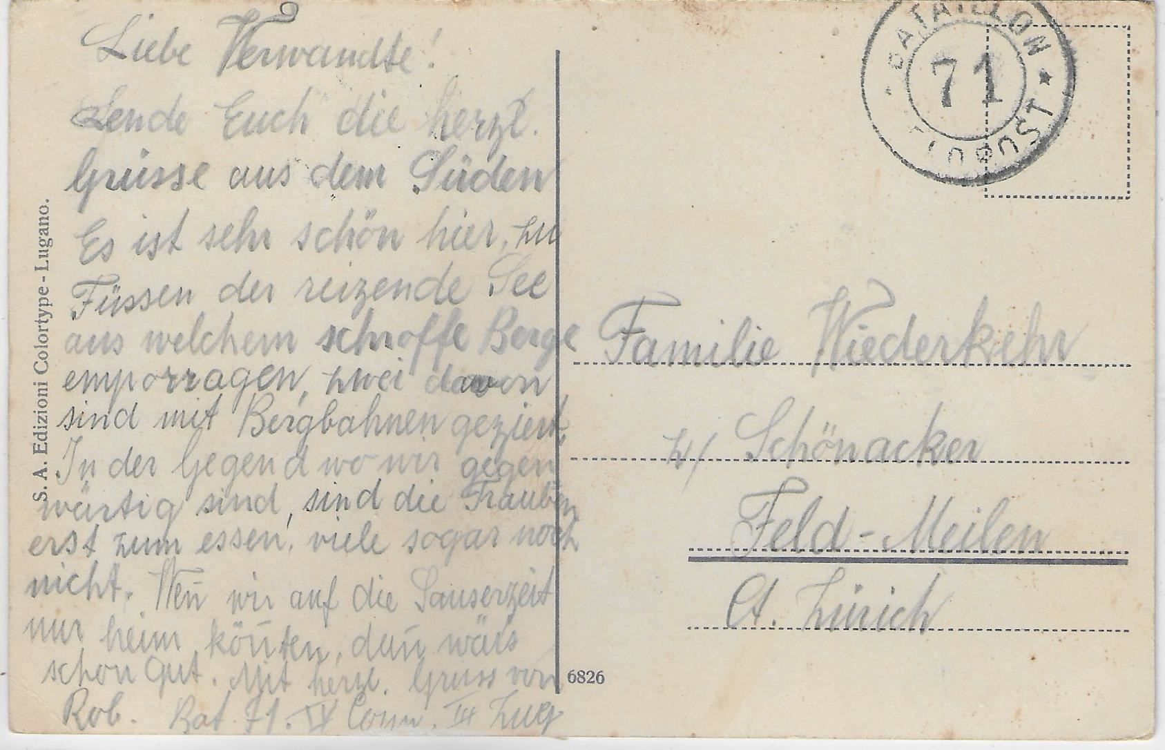 Cartoline postali: Panorama Lago di Lugano - Litho – Usato da Ettingen venduto da Kartenplanet 1