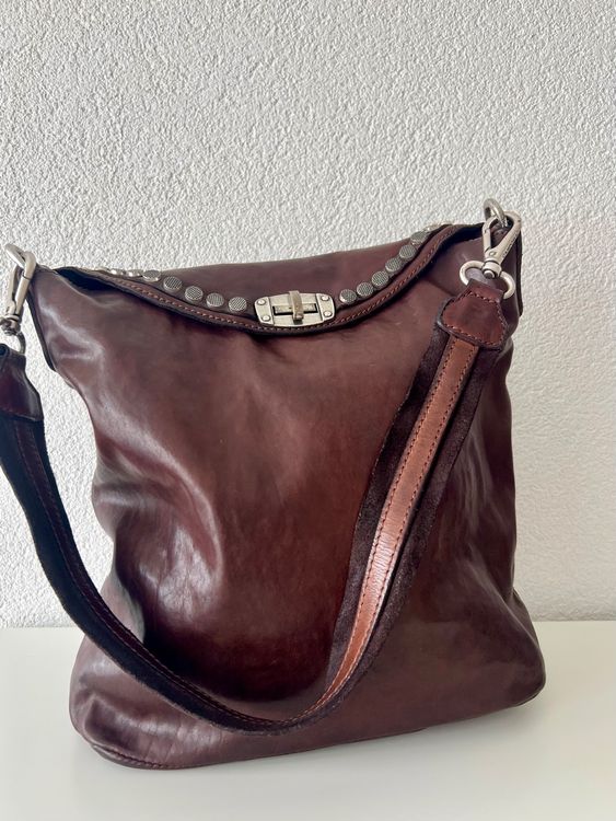 Sac Campomaggi En Cuir Italien – Bandoulière Réglable, Noir Vieilli