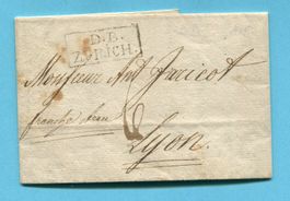 Faltbrief von Zürich nach Lyon 1805