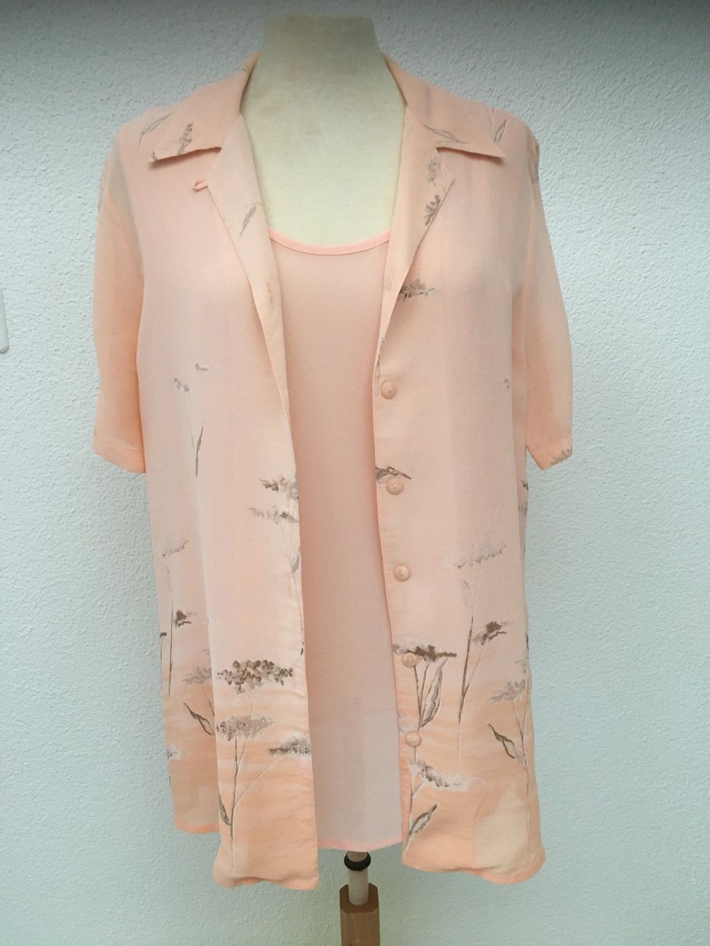 Blusen: Longbluse mit Top aus Viskose in apricot – Gebraucht aus Uetendorf von Florabella01