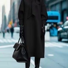 Elegantes, schwarzes Maxikleid - perfekt für den Herbst!