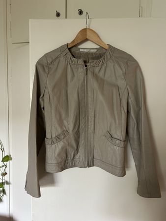 grey faux leather jacket