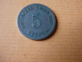 Dt. Reich 1890 A, 5 Pfennig