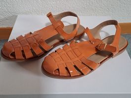 Damen Riemchensandalen orange Lackleder Gr. 39, NP 198.--