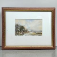 Pascal GONTHIER - paysage lacustre à l'aquarelle sur carton