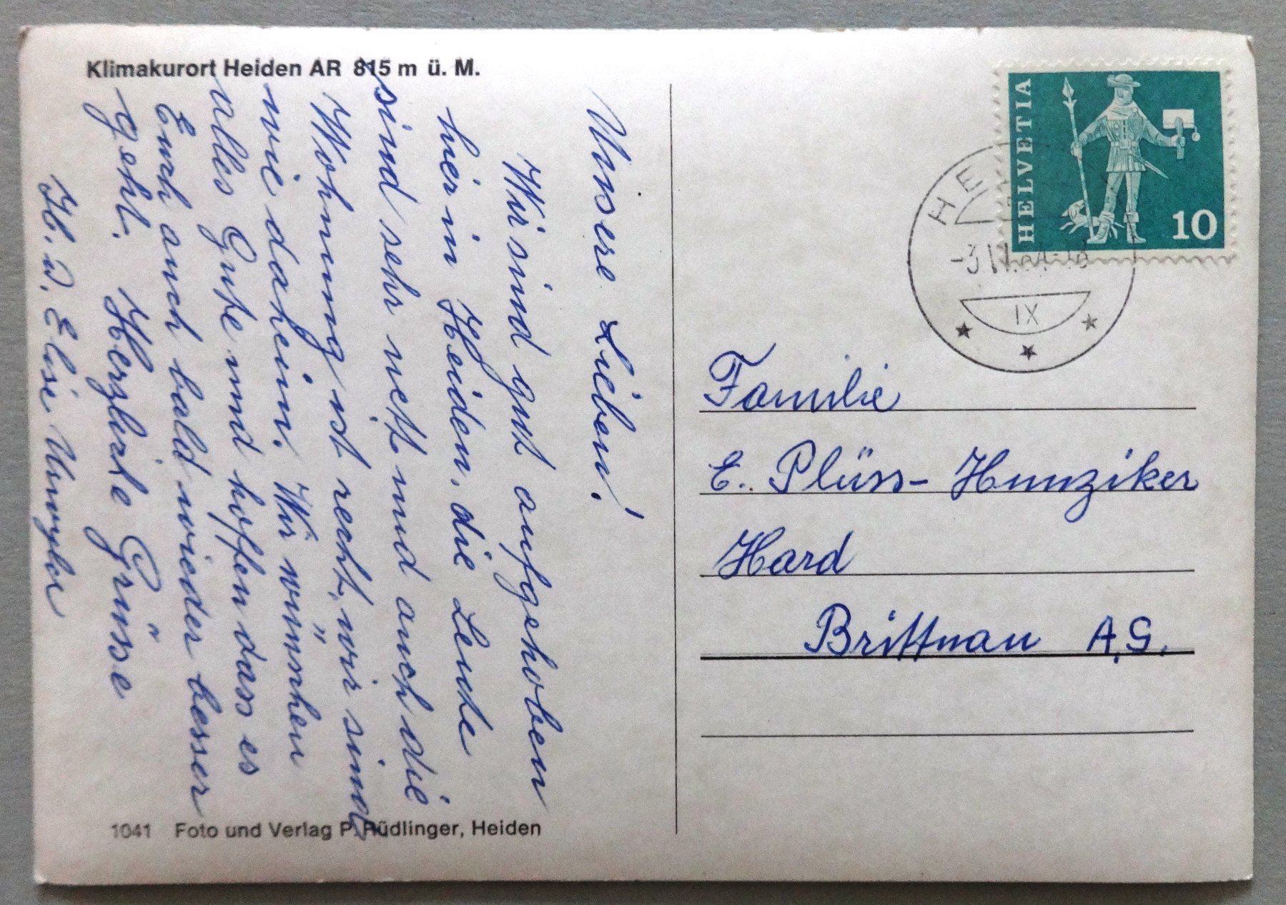Cartoline postali: Klimakurort Heiden 815 m ü.M. – Usato da Fétigny venduto da Billy2miny 1