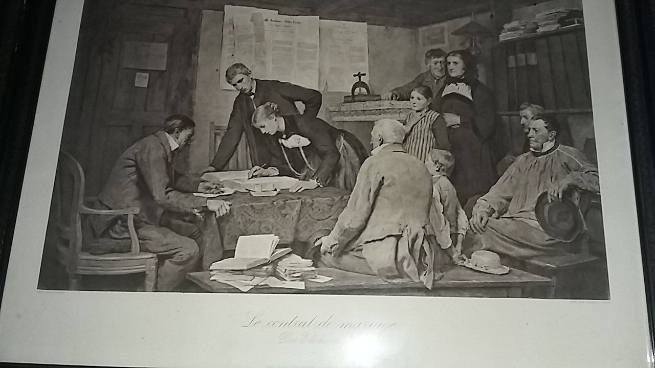 Foto & Immagini: Albert Anker: Der Ehevertrag, inkl. Rahmen mit Goldornament – Usato da Zollikerberg venduto da Dogon 1