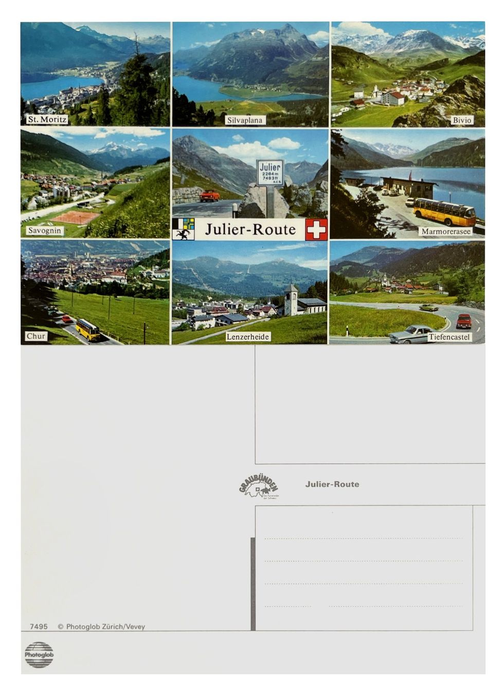Cartoline postali: Julier Route Chur Lenzerheide St.Moritz Postauto Saurer 3DUX – Nuovo (secondo la descrizione) da Bern venduto da AWiBe