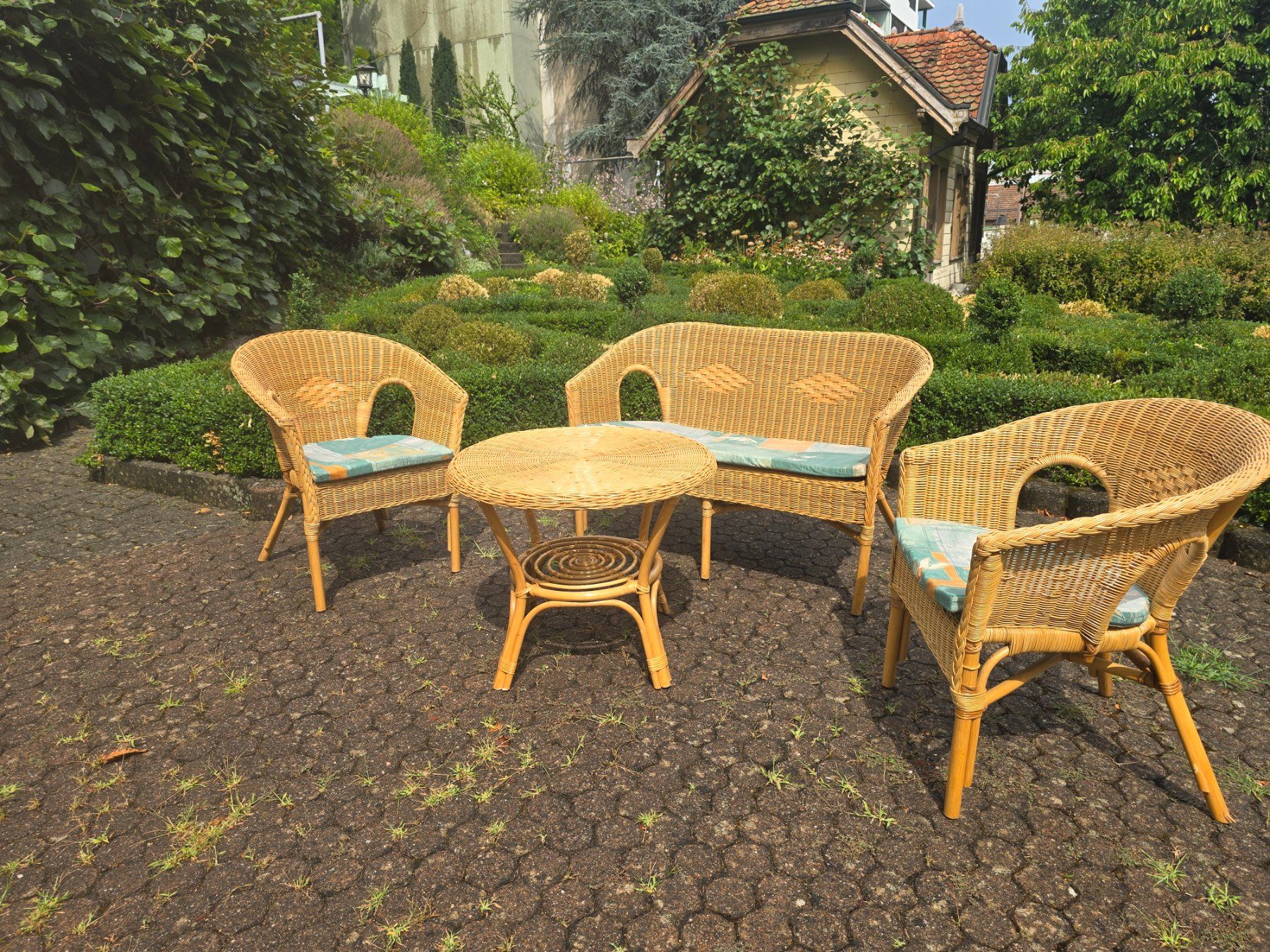 Divani: Rattan Lounge-Set für Garten oder Terasse – Usato da Grenchen venduto da kiara020 1