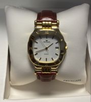 Orologio PRYNGEPS Quarzo Cassa dorata Cinturino pelle Marron