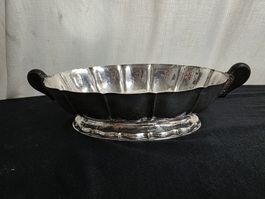 Schale mit Griffen und Fuss 33cm Oval Antik Versilbert