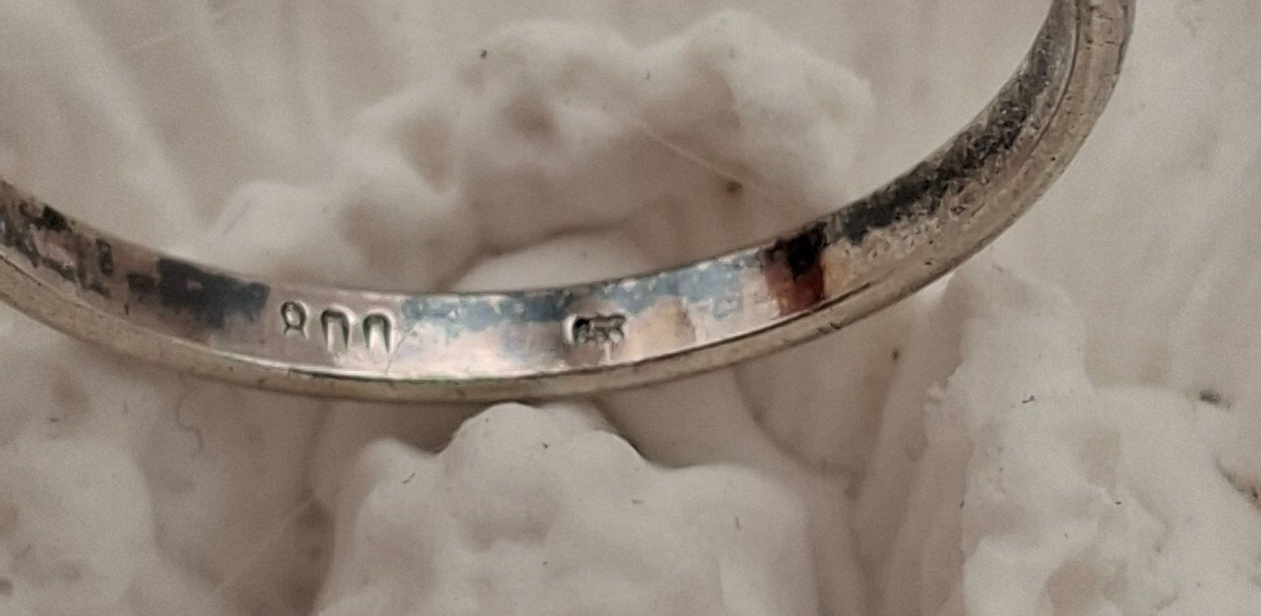 Anelli: Alter Silberring 800 mit blauem Halbedelstein – Usato da Kriens venduto da Wolly85 6