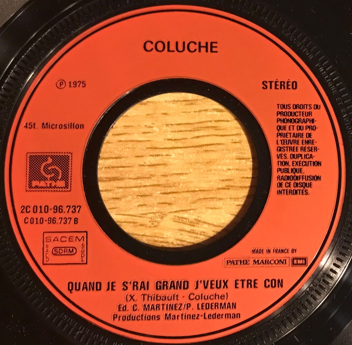 Dischi in vinile: COLUCHE - LE SCHMILBLICK – Usato da Bussigny venduto da vinyl-pas-cher 3