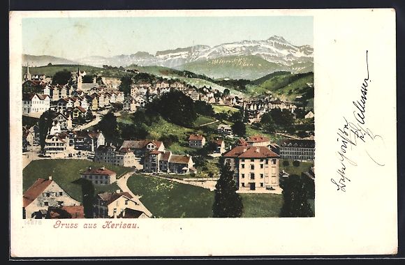 Cartoline postali: Herisau, Teilansicht mit Strassenpartie – Usato da Berlin venduto da bartko-reher