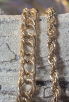 Set di due bracciali color oro catena a maglie Nuovo
