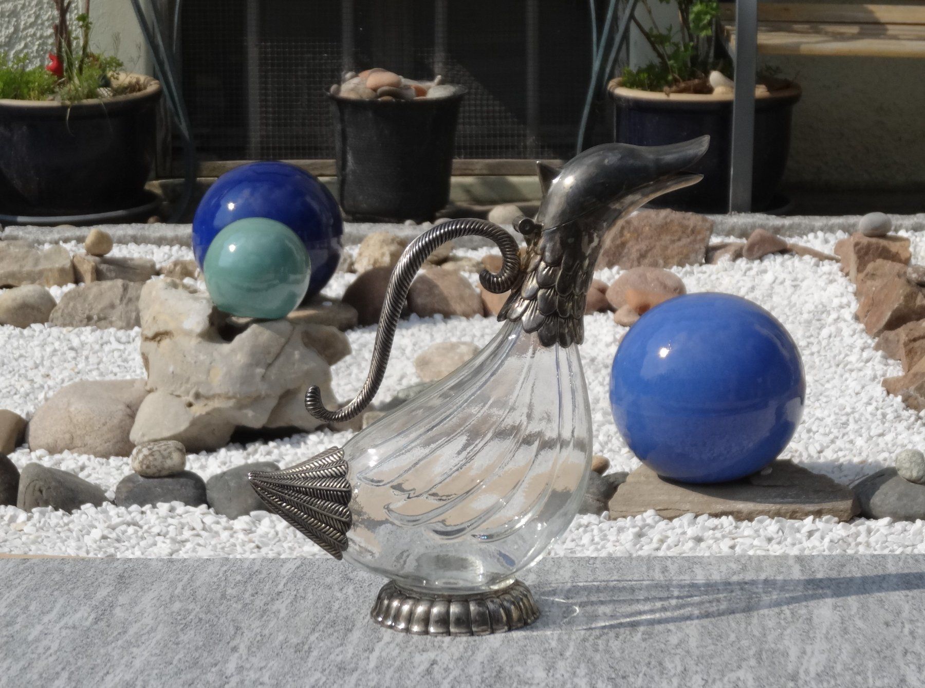 Karaffen: Aus der Glasvitrine: Silber-Glas-Ente-Weinkaraffe – Gebraucht aus Allschwil von Boutique_16b 3