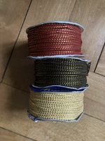 Kordelpaket zum Basteln, schwarz beige rot mit Gold, 40m+