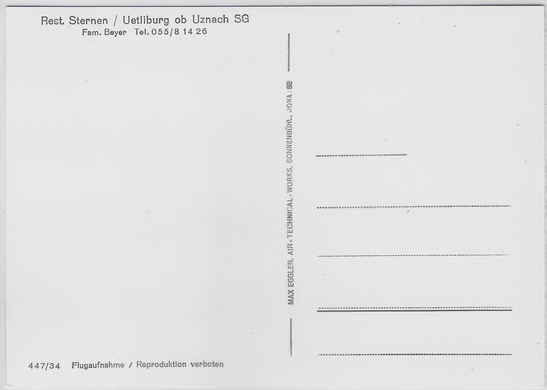Cartoline postali: Flugaufnahme Rest. Sternen Uetliburg ob – Antico da Ettingen venduto da Kartenplanet 1