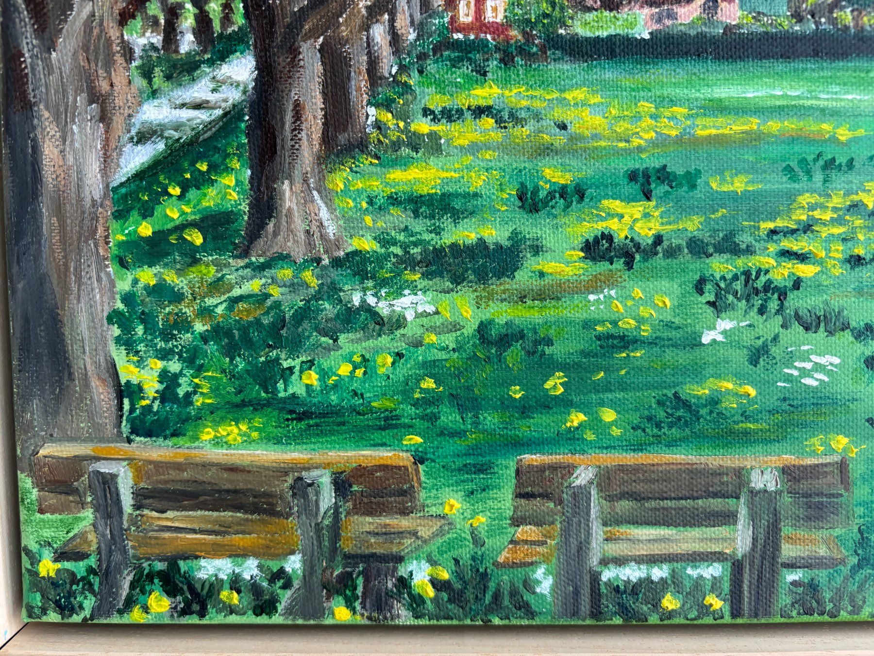 Dipinti: Frühlingslandschaft, Gemälde, Originales Ölbild mit Rahmen – Nuovo (secondo la descrizione) da Cham venduto da Felha 5
