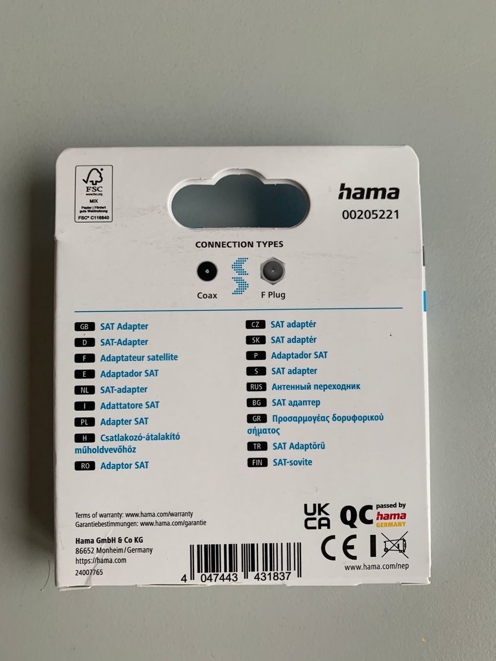 Hama Unità & Adattatore: HAMA Adapter Fplug<>Coax – Nuovo e nell'imballaggio originale da Zürich venduto da Be_Ja 3