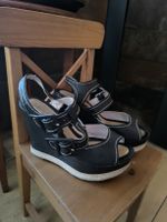 Keilabsatz Sandalen schwarz Grösse 40 guter Zustand