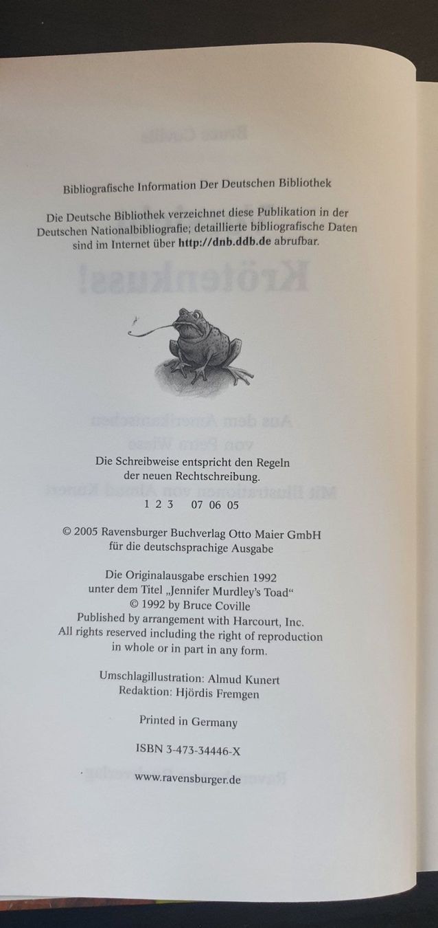 Libri: Vorsicht Krötenkuss! – Usato da Langnau am Albis venduto da jer_pm72 2