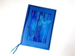 Hochzeitskarte Grusskarte Schmetterlinge blau neu