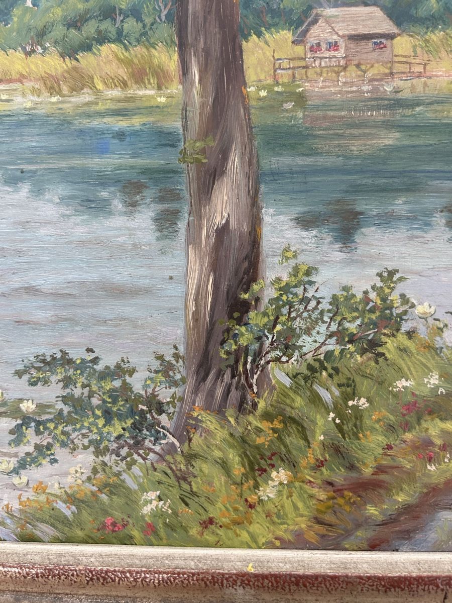 Tableaux:  Ölgemälde K. Kellermann Lengwiler Weiher – D'occasion à Kreuzlingen par Pix66 5