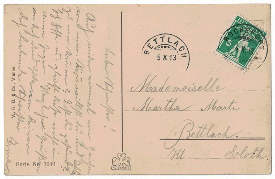 Cartoline postali: Romantik - Junges Mädchen barfuss am Bach – Usato da Frauenfeld venduto da POML 1